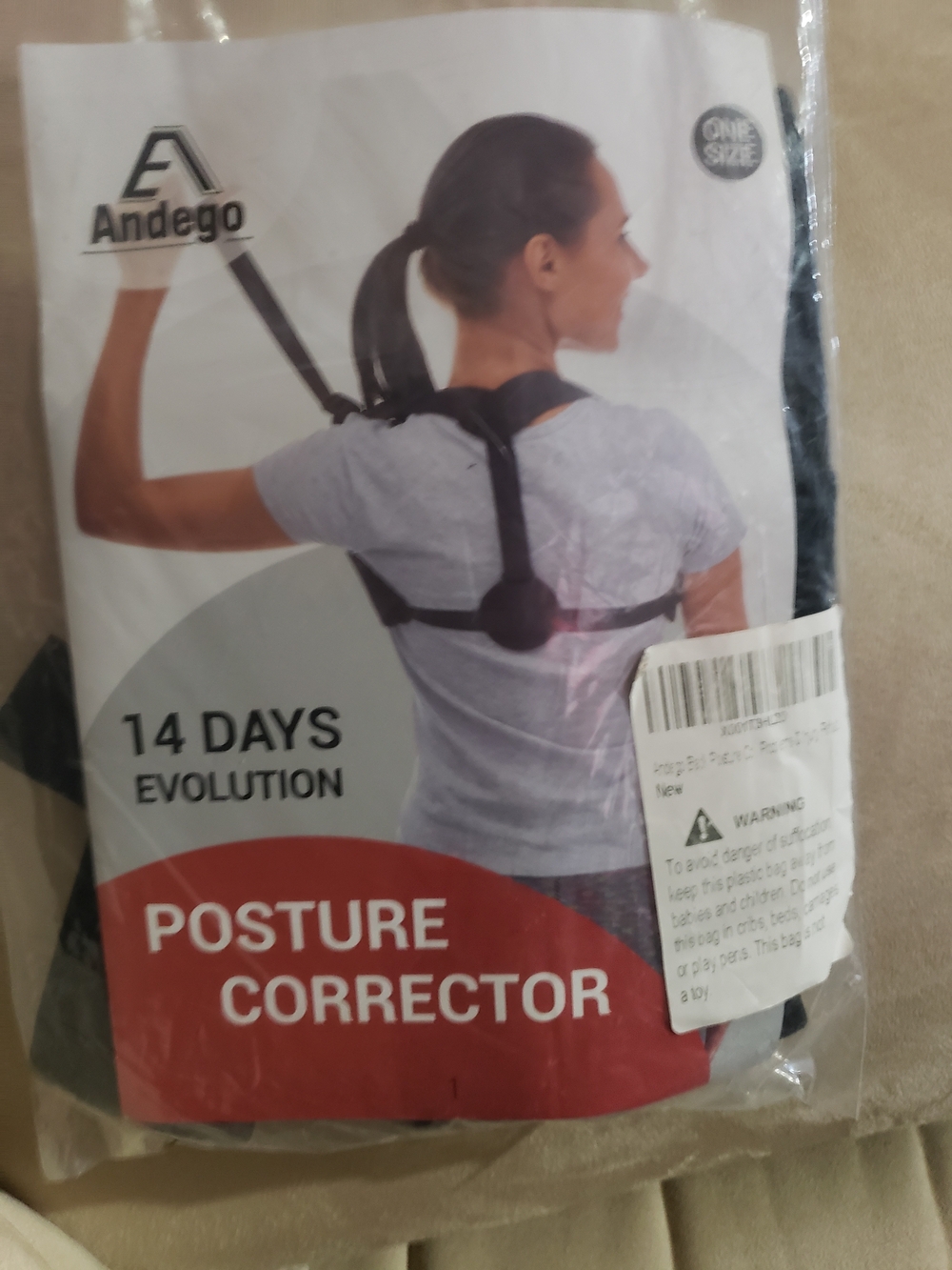 Andego Black Posture Corrector - Black and 2 Wrist Bands